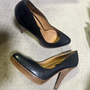 Steve Madden Dark Blue- Black Leather Heels